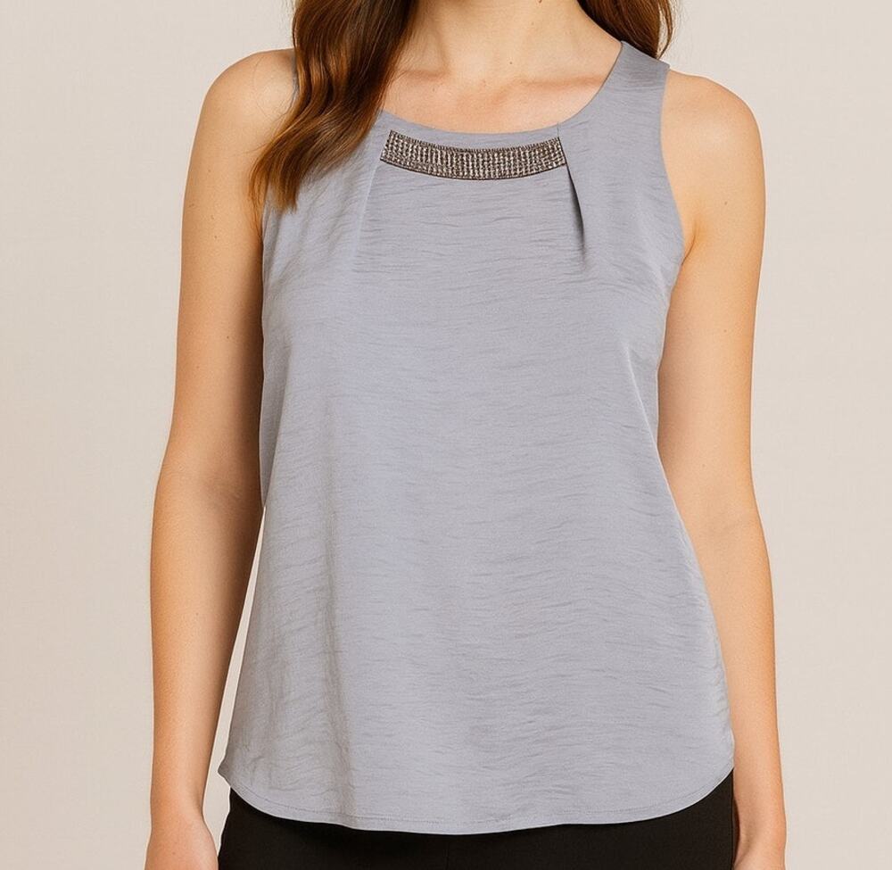 41Hawthorn 41 Hawthorn XS Silver Beaded Sleevelesss Tank Top